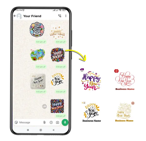 Happy New Year whatsapp sticker poster